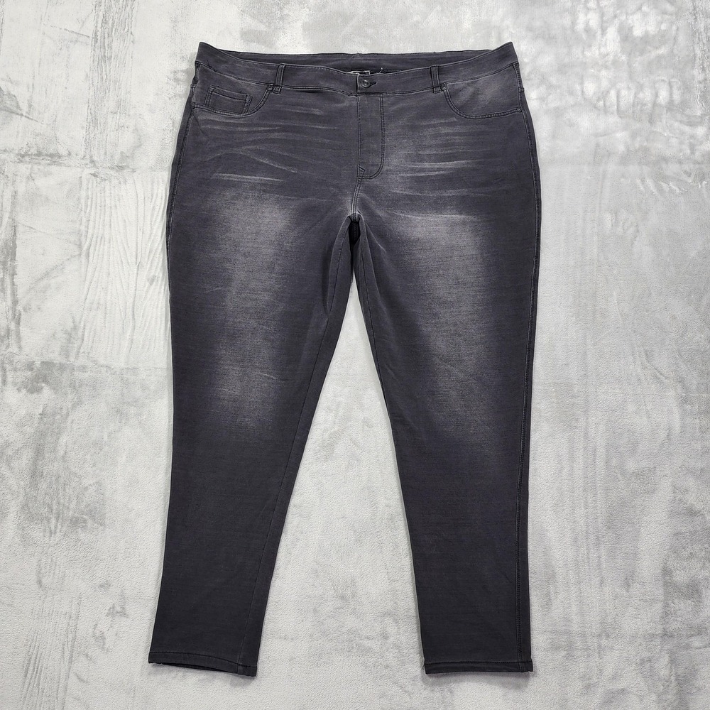 DG2 By Diane Gilman Jeans Women 3XT TALL Gray Pull On Skinny Leg Jegging Stretch